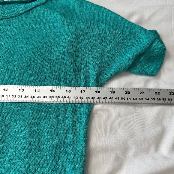 Aeropostale Women's Semi-Sheer Short Sleeve Knit‎ Lightweight Sweater Tee Teal S - Picture 8 of 11